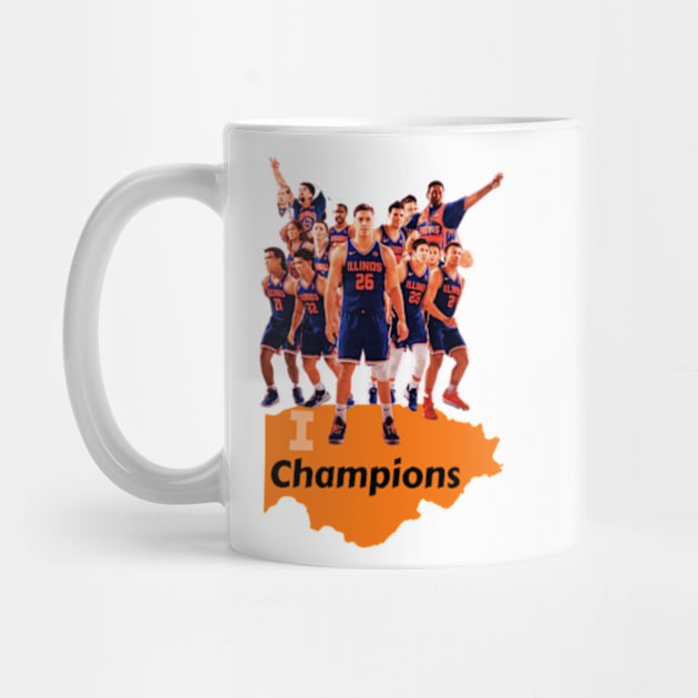 Illinois Fighting Illini Big Ten Champs 2024 Mens Basketball by Ethen